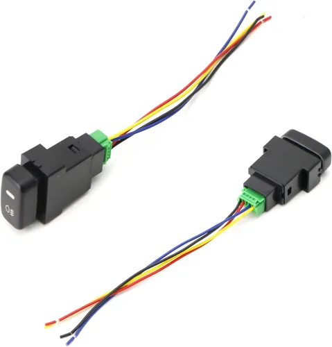 Vista 6 de iJDMTOY Interruptor de botón de 4 polos de 12 V estilo fábrica con luces indicadoras LED compatibles con luces antiniebla, DRL, barra de luz LED