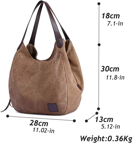 Vista 3 de TCHH-DayUp Hobo - Bolsos para mujer, bolsos grandes de lona, bolsos de algodón, bolsos
