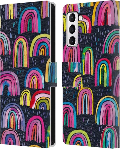 Vista 79 de Head Case Designs Officially Licensed Ninola Brushstrokes Black Summer Patterns Leather Wallet Case Compatible with Samsung Galaxy A07 4G