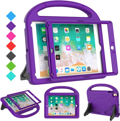 Vista 11 de SUPLIK Funda para niños para iPad 5ª/6ª Generación (9.7 pulgadas, 2017/2018), iPad Air 2/1 & Pro 9.7 con protector de pantalla, cubierta protectora