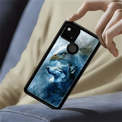 Vista 303 de Compatible con Google Pixel 4A 5G Mobile Case Creative Acrylic Panel trasero Silicona Protección Grip especialmente diseñado para Google Pixel 4A 5G