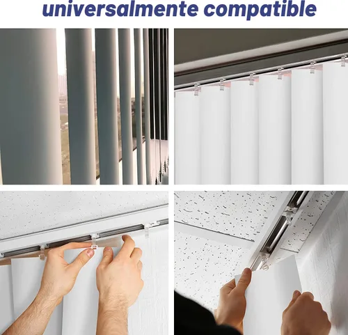Vista 5 de Listón de PVC vertical de repuesto blanco curvado liso de 82.5" x 3.5" (Paquete de 5)
