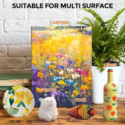 Vista 6 de Smallbudi Juego de pintura acrílica grande de 18 colores (8.45 onzas, 8.5 fl oz), pintura acrílica a granel no tóxica, suministros de pintura