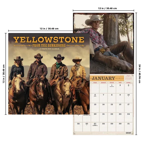 Vista 7 de 2026 Yellowstone From the Bunkhouse Wall Calendar