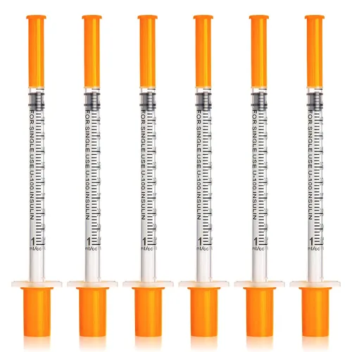 Vista 13 de Jeringa de 1ml/cc con aguja Luer Lock de calibre 25 de 1 pulgada, jeringas de muestra desechables de laboratorio, paquete de 20 Paquete sellado