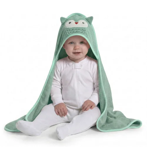 Vista 9 de Delta Children Toalla de baño con capucha personalizada para bebé/lactante - Super suave y absorbente - Esencial para recién nacido - Regalo ideal