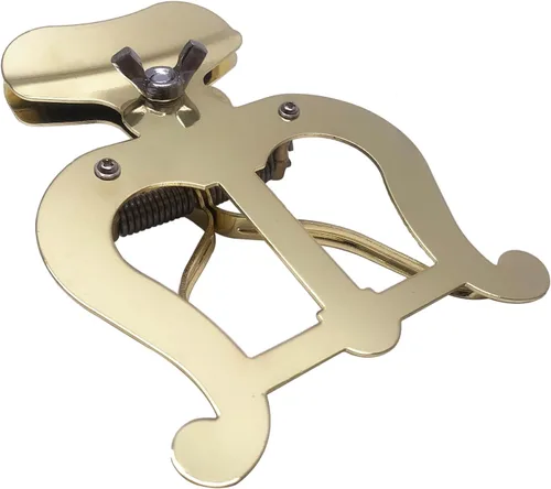 Vista 2 de Soporte para trompeta de lira de marcha con clip de lira para trombón de trompeta (chapado en oro)