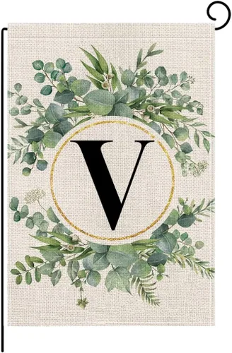 Vista 23 de wyooxoo Bandera de jardín floral con monograma de letra A, de 12 x 18 pulgadas, doble cara para exteriores, familia, apellido, bandera inicial