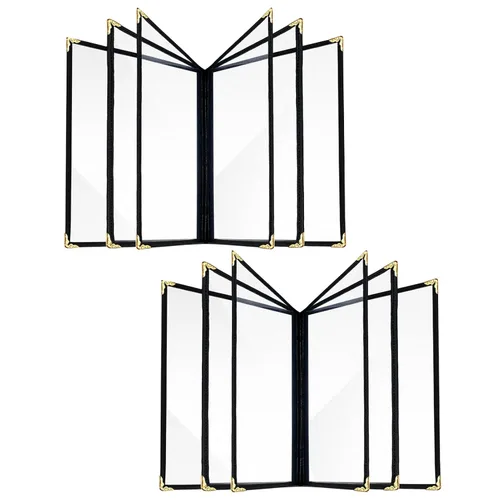Vista 8 de 2 piezas de fundas de menú de 8.5 x 11 pulgadas, soporte para menú de restaurante, 4 páginas, 8 vistas, funda transparente de menú, se adapta a