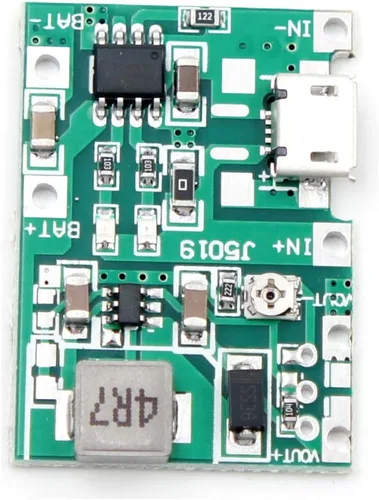 Vista 3 de Módulo de cargador de batería Micro-USB TP4056 de 3.7 V 7 W DC UPS con salida de refuerzo ajustable de 5 V, 9 V, 12 V, 27 V
