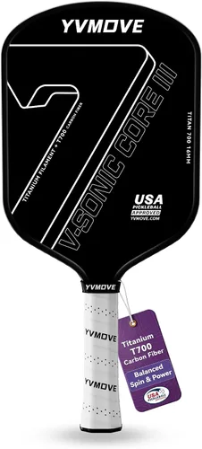 Vista 12 de YVmove 16mm 18K T800 Carbon Fiber Pickleball Paddle, USAPA Approved
