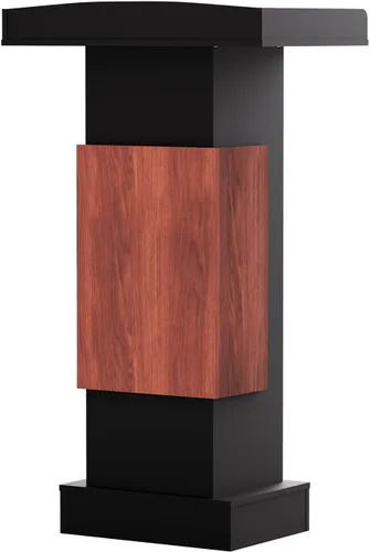 Vista 11 de Podio de Madera Personalizable, Atril de Madera, Tablero de Partículas de 15MM, Diseño Elegante con Almacenamiento, Ruedas con Candado, Espacio