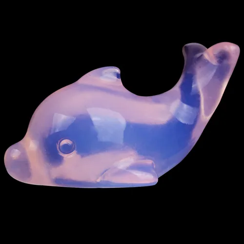 Vista 10 de Figura de delfín de cristal de aventurina azul, tallada a mano, 1.8 pulgadas, escultura de animal pulida, piedra curativa, meditación, decoración