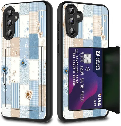 Vista 117 de Funda híbrida de doble capa con función atril para Samsung Galaxy A16 5G de 6.9 pulgadas, diseño de vaca con bandera estadounidense