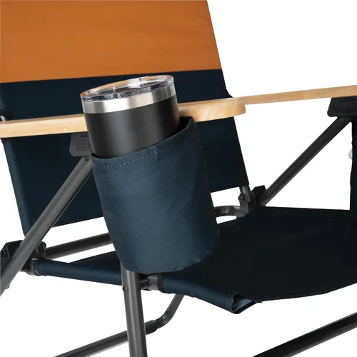 Vista 7 de Camp & GO MaxShade - Silla plegable de gran tamaño para exteriores, color naranja y azul marino