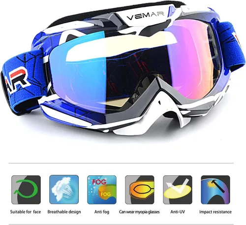 Vista 2 de Gafas de motocicleta y motocross para carreras de cuatrimoto (ATV), de bicicleta en tierra, de todoterreno y carrera táctica de motocicleta