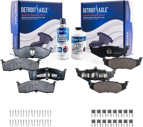 Vista 37 de Detroit Axle - Pastillas de freno para Ford F-150 99-03, 02 Lincoln Blackwood, Pastillas de freno de cerámica delanteras y traseras con repuesto