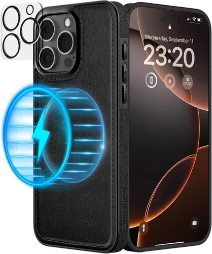 Vista 13 de LOHASIC MagSafe, funda de piel sintética suave y magnética para iPhone 15 Pro, de piel sintética, para hombres y mujeres, funda delgada de diseñador