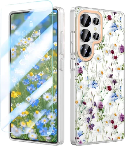 Vista 11 de MILPROX Funda para Samsung Galaxy S25 - Cubierta Slim Fit Floral S-25, Elegante Diseño de Flores Femenino, Carcasa Protectora Linda Ultra-Delgada