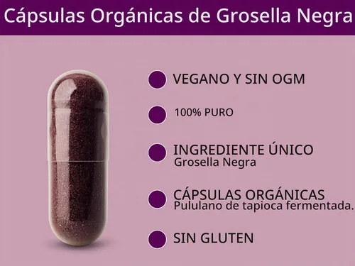 Vista 6 de KOYAH - Cápsulas de grosella negra orgánica, liofilizadas: 60 cápsulas