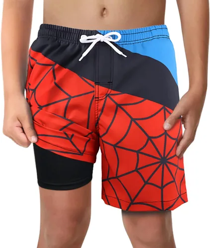 Vista 42 de Trajes de Baño para Niños con Forro de Compresión Cómodos Shorts de Natación Anti-Rozaduras Elásticos UPF Secado Rápido Talla 3T-20 Estrellas Águila