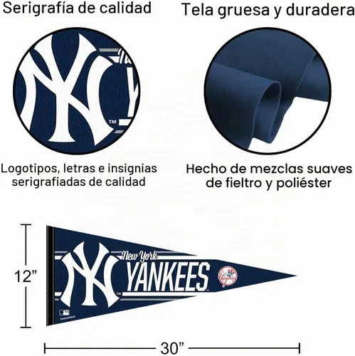 Vista 3 de WinCraft Banderines de los Yankees de NY y blocs de pared