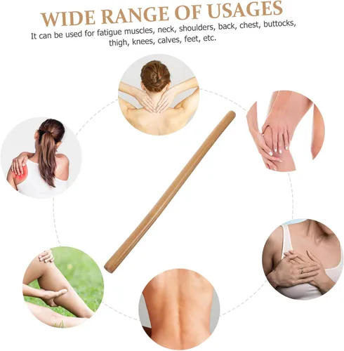 Vista 3 de Barra de masaje: Varilla de rodillo de masaje de bambú - Herramienta de masajeador de cuerpo completo para relajar los músculos