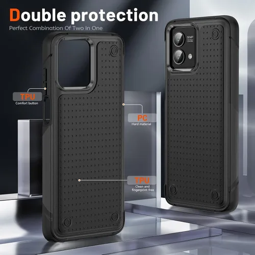 Vista 3 de Funda para Moto G Stylus 5G 2023, con protector de pantalla, [probada contra caídas de grado militar], funda protectora resistente a prueba de Negro