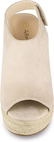 Vista 2 de Allegra K Sandalias de cuña con plataforma para mujer