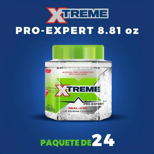 Vista 2 de Xtreme Pro-Expert - Gel transparente para el cabello, sin alcohol, control extremo las 24 horas con aloe vera, tarro de 8.81 onzas (paquete de 24)