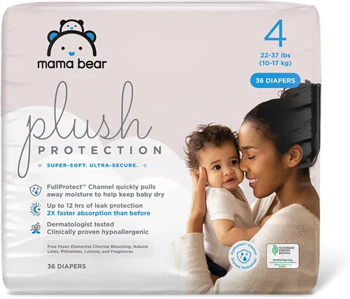Vista 14 de Marca Amazon – Mama Bear - Pañales desechables de protección para bebé, hipoalergénicos, sin fragancia, protección contra fugas, talla 1, indicador