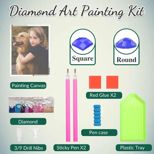Vista 2 de Pintura de Arte de Diamante Personalizada Arte de Diamante Personalizado para Adultos Kits de Fotos Personalizados, Regalos de Fotos Personalizados