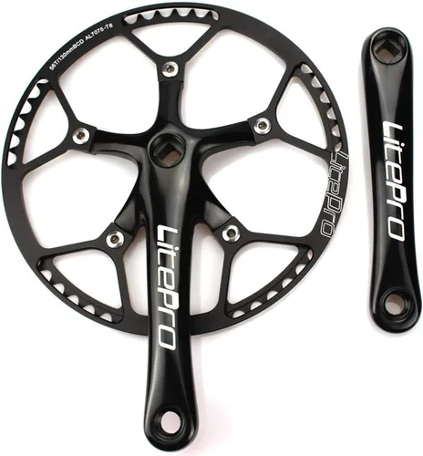 Vista 8 de CYSKY Juego de Bielas de Una Sola Velocidad E-Bike 170mm 130 BCD 48T/53T/56T/58T/60T Juego de Bielas Cónico Cuadrado para Bicicleta Plegable E-Bike