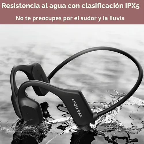 Vista 6 de Auriculares inalámbricos de conducción ósea con carga magnética, auriculares de oreja abierta Bluetooth 5.3 con micrófono, auriculares deportivos a