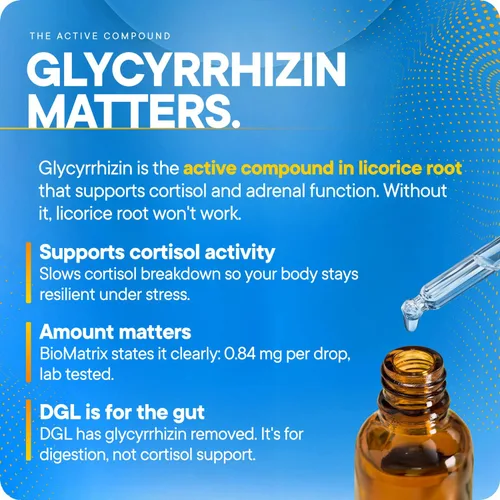 Vista 3 de BioMatrix Extracto de raíz de regaliz (1200 gotas de 2 onzas líquidas) más ingrediente activo que las marcas competidoras