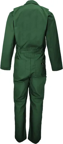 Vista 3 de Natural Uniforms Overol de sarga de manga larga con cremallera para hombre, resistente a las manchas y a las arrugas