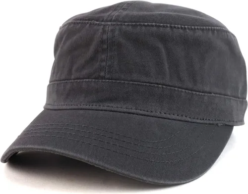 Vista 8 de Trendy Apparel Shop Gorra de béisbol ajustable con parte superior plana militar Caqui oscuro