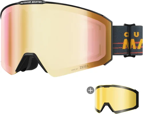 Vista 15 de OutdoorMaster - Gafas de esquí Falcon con lente de ZEISS, gafas de snowboard OTG antiempañamiento, lente intercambiable magnética, gafas de nieve