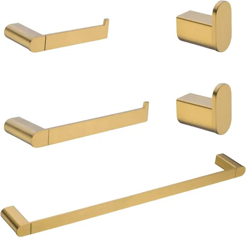 Vista 26 de RANDOM Toallero dorado cepillado de 9 pulgadas, toallero dorado para baño, toallero de cocina y paños de cocina, toallero de acero inoxidable SUS304