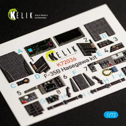 Vista 2 de Reskit K72036 1/72 F-35B Calcomanías interiores 3D para kit de modelo a escala Hasegawa
