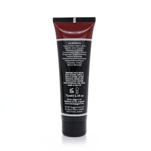 Vista 3 de Edwin Jagger Crema de afeitar 99.9% natural premium, tubo de 2.5 fl oz - sándalo, 2.5 onzas