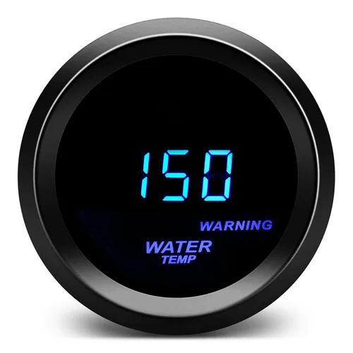 Vista 9 de Medidor de presión de aceite de 2 pulgadas = 52 mm con kit de emisor LED azul digital para automóvil de 12V (negro)
