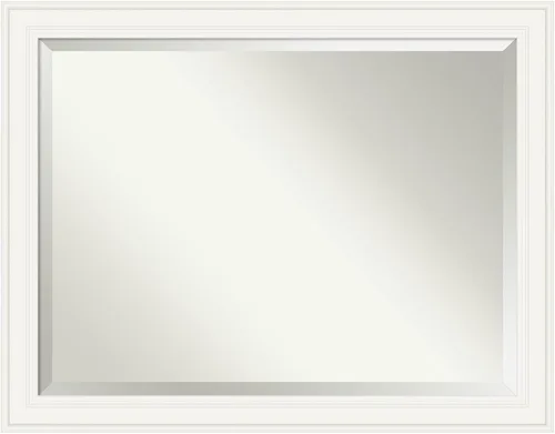 Vista 47 de Amanti Art - Espejo de baño blanco para sobre lavabo, espejo de tocador rectangular blanco de 35x45 para gabinete, marco moderno extragrande, se