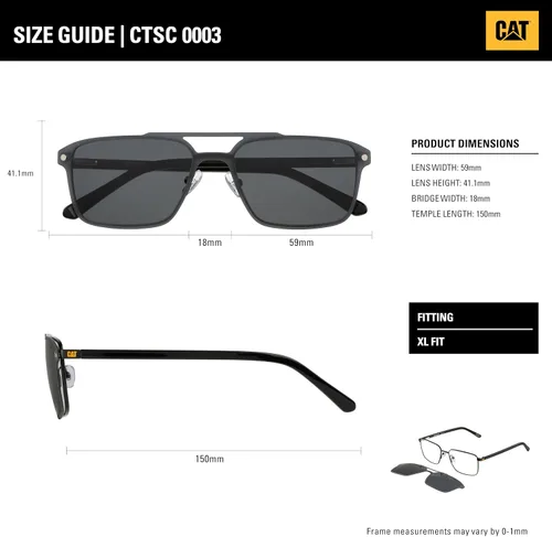 Vista 5 de CAT CTSC 0003 - Marco rectangular para gafas con clip magnético polarizado para el sol, 2.323 in