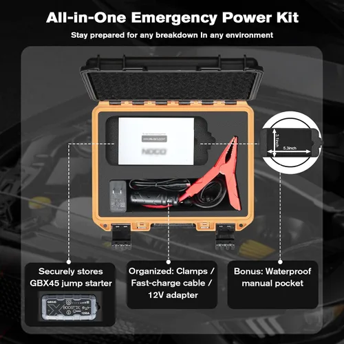 Vista 2 de Estuche para NOCO Boost X GBX45 – Estuches de transporte rígidos impermeables para caja de arranque de salto ultraseguro de 1250A, batería externa