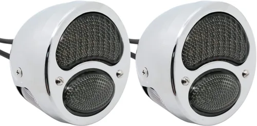 Vista 8 de 2 luces traseras LED vintage Duolamp de 12 V, indicador de parada trasera con luz de funcionamiento, intermitentes, lámpara de matrícula, lente