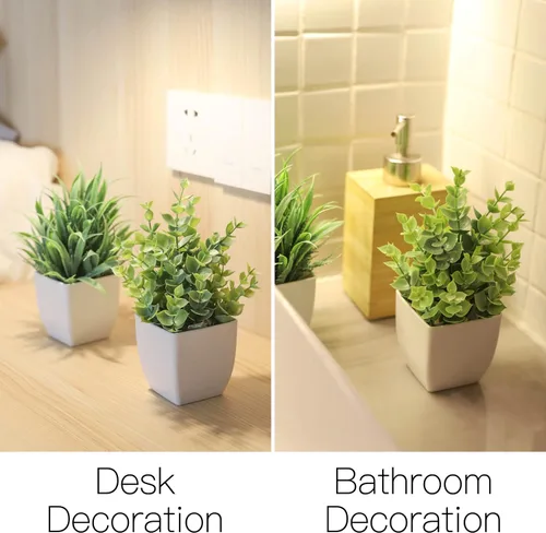 Vista 5 de Der Rose Paquete de plantas suculentas falsas y 2 paquetes de plantas falsas para decoración de mesa, escritorio, hogar, baño, oficina