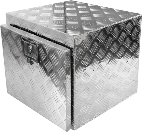 Vista 10 de confote Caja de herramientas chapada en aluminio resistente de 18 x 17 x 18 pulgadas, caja de herramientas para debajo de la carrocería, caja
