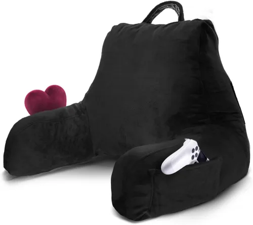 Vista 32 de Nestl Almohada de lectura para niños y adolescentes con espuma viscoelástica triturada, almohadas de respaldo para leer, ver y jugar, uso