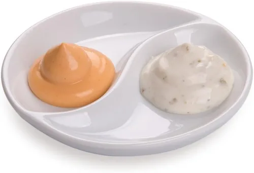 Vista 23 de Restaurantware -Cuencos para salsa de inmersión de 2 onzas, 10 platos de salsa en forma de canoa - aptos para microondas, aptos para horno, platos